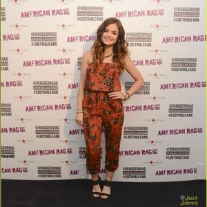 American Rag strapless jumpsuit abstract pattern